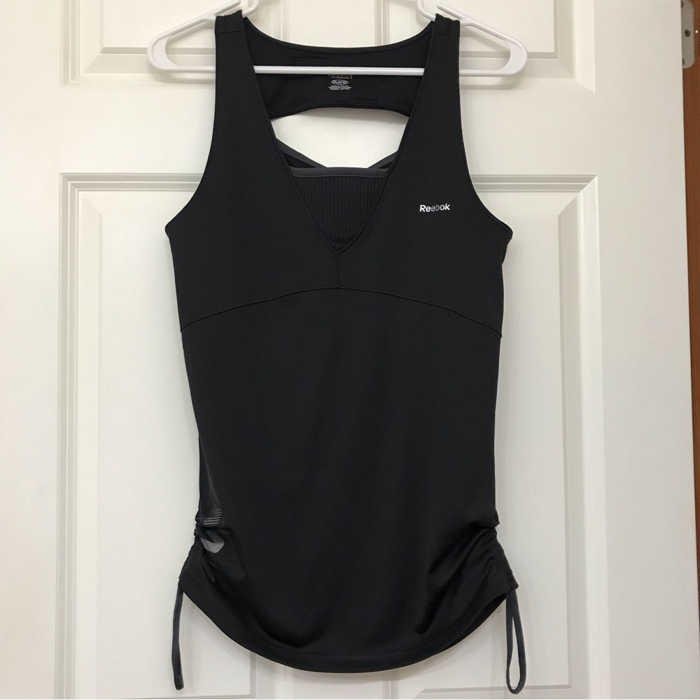 Reebok Play Dry Athletic Tank Top Shelf Bra Medium Black